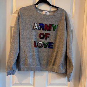 Soulcycle Army of Love sequin sweatshirt W Size L - Valentines ready!